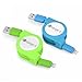 iPhone 7 Cable, iOrange-E Apple Certified 2.3ft (0.7M) Retractable Cable Lightning to USB Cable for iPhone 7 /plus 6 6 Plus 5s 5c 5, iPad Air, iPad Mini, iPad, iPod and , Blue