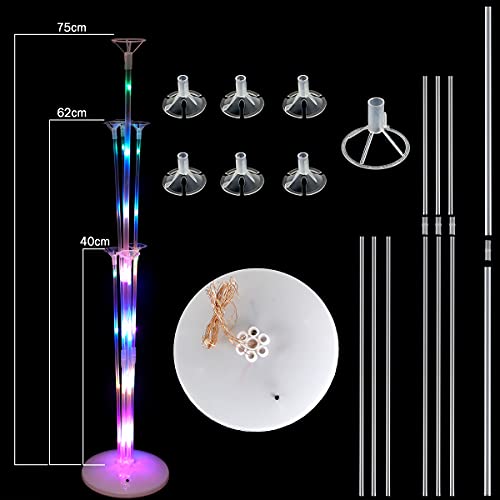 2 Set Light Up Balloon Stand Kit, Clear Plastic Adjustable Height 3