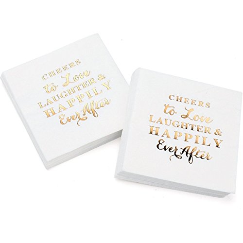 CQNET Love Laughter and Happily Ever After Wedding Napkins 100pcs