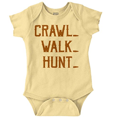 Brisco Brands Crawl Walk Hunt Funny Child Hunting Trip Romper Bodysuit
