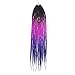 DAIRESS (6 Packs) Ombre Box Braids Crochet Hair Extensions 22inches 10Stands Synthetic Crochet Braids Hair Extensions Kanekalon Box Braids Crochet Braiding Hair (6Packs,Black Purple Blue)