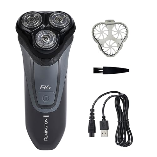 Photo 1 of Remington R4 Style Series Rotary Shaver for Men, Flexing Technology and Sensitive Skin Comfort, Rechargeable Wet or Dry Electric Razor with Graphite Coating, Pop Up Trimmer, and Stubble Attachment