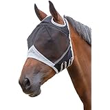 Shires Fine Mesh Fly Mask with Ear Holes – 70% UV Protection Black/Pony/Single