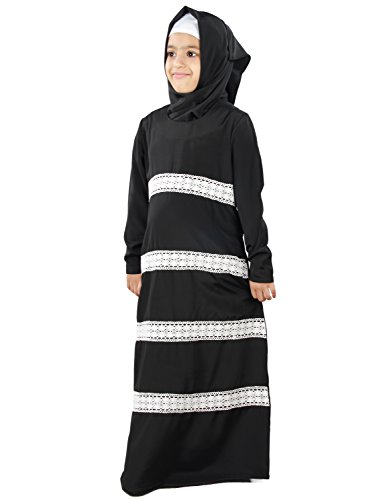 MyBatua Fara Black Crepe Islamic Kid's Abaya Burqa AY-327-K (S)