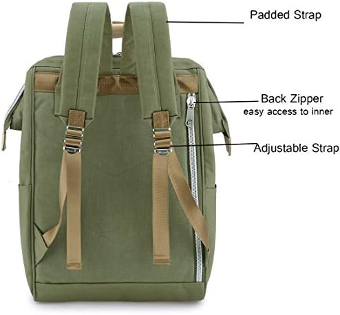 Himawari Travel Backpack Large Diaper Bag School multi-function Backpack for Women&Men | 17.7"x7.9"x11.8" (Olive green&plus) 6 Himawari Travel Backpack Large Diaper Bag School multi-function Backpack for Women&Men | 17.7"x7.9"x11.8" (Olive green&plus)