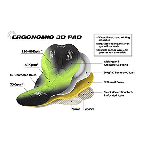 image for qualidyne Men's MTB Shorts Padded Mountain Bike Shorts, Loose Fit Bicy