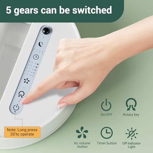 Marchpower Standing Fan with Remote Control, Adjustable Height Folding Portable Fan Silent with Timer and 5 Speed Adjustment, 7200 mAh Table Fan Rotates and Removes