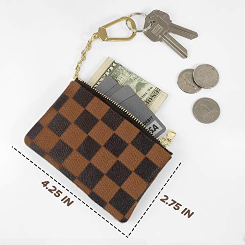 checkered coin purse