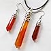 Red Agate Faceted Pendulum Necklace & Earrings Set