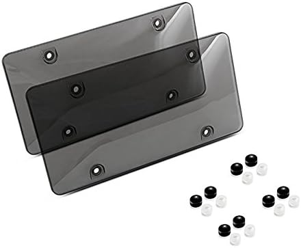 Amazon Carkeenih スモークプロテクター ナンバープレートフレーム シールドカバー フロント リア 2枚 ナンバーカバー ホルダー 車 バイク