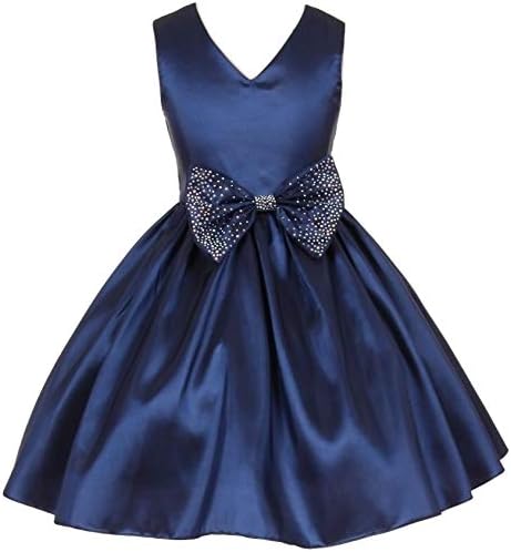 Girls Taffeta Frock (Navy Blue)