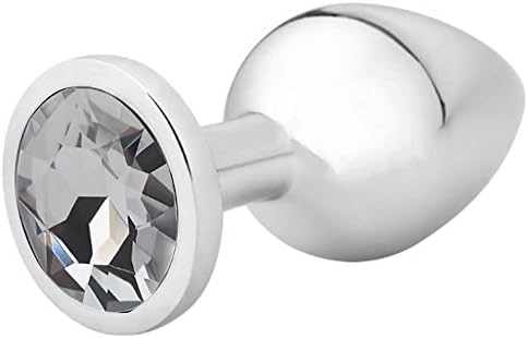 Heekan Stainless Steel A-n-a-l Bu-tt Pl-ug Base With Jewelry Birth Stone Butt-Anal-Play(Small)(Transparent)