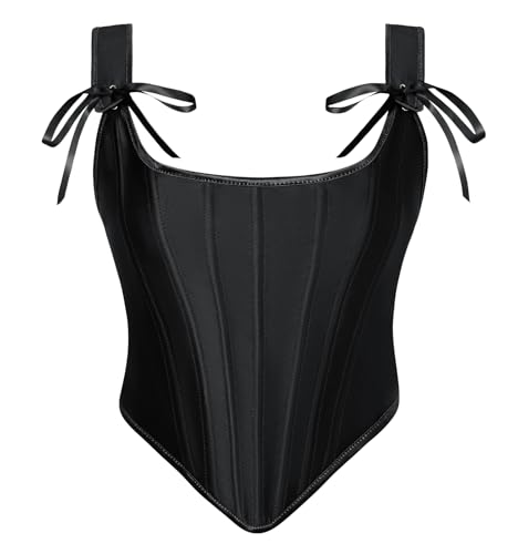Scarlet Darkness Corset Tops for Women Renaissance Boned Overbust Bustier Corset Top
