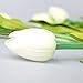 StillCool Artificial Flowers Tulip 12pc/Set Pu Stunning Holland Mini Tulip Real Touch Wedding Flower Artificial Flowers Latex Plants for Party Home Hotel Event Decoration (White)