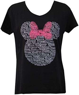 Women Disney Minnie Mouse Graphic Print Logo V-Neck T-Shirt