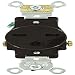 Leviton 5651 15 Amp, 250 Volt, Industrial Series Heavy Duty Grade, Single Receptacle, Straight Blade, Self Grounding, Brown