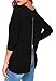 Halife Women's Round Neck Long Sleeve Back Zipper T-Shirt Tops (L, Black)