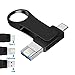 USB Drive for iPhone, 256GB 3 in 1(Type C+Lightning+USB) Flash Drive USB Stick Thumb Drive Pen Drive for Photo Backup (Black)