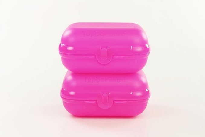 TUPPERWARE To Go Twin neon pink (2) Brotdose Box Lunchbox Twin Größe 3 FBA 17620