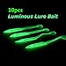 【Best Deals】OriGlam 10PCS 7cm Luminous Green Night Soft Fishing Lure Bait Kit Lure with Hook Artificial Bait