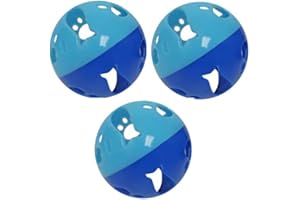 LOVINPUP Cat Ball Toy with Bell Larger Size, Bells Jingle as Balls Roll, 3 Pack, Set of 3 Cat Toys for Small or Large Cats, or Other Animals (Blue - 3 Pack)