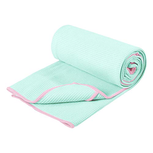 DMASUN Yoga Silicone Non-Slip Yoga Towel, Sports Yoga, Traditional Yoga, hot Yoga, Pilates Perfect Choice, Unique Corner Bag Design (72"x26" Green)