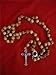 Rosary Necklace With Holly Land Soil Metal Devout Cross Olive Brown Beads Chain