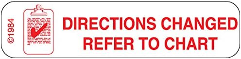 1-98 "Directions Changed" Permanent Paper Label, 1 9/16" x 3/8", White, Pack of 1000