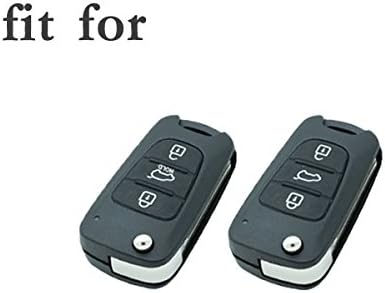 BROVACS Silicone Cover Protector Case Holder Skin Jacket Compatible with HYUNDAI KIA 3 Button Flip Remote Key Fob CV9100 Grey - Image 4