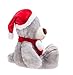 WILDREAM Christmas Plush Teddy Bear Stuffed Animals with Christmas Hat First Teddy Bear Plush for Boys Girls Soft Gifts for Thanksgiving Day/Birthday Christmas 10.8 Inches (Light Gary)