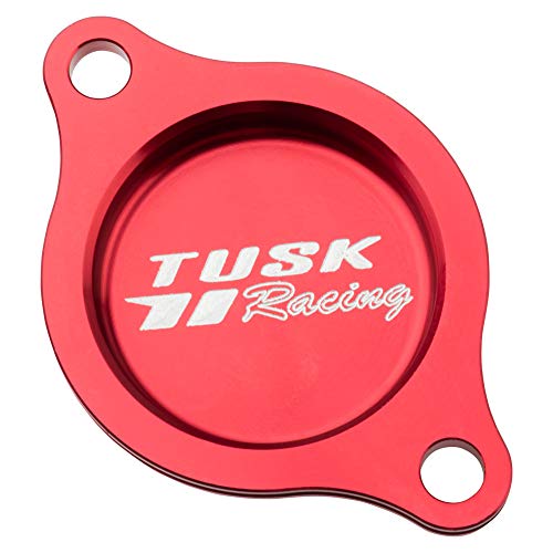 Tusk Aluminum Oil Filter Cover Red - Fits: Honda TRX 450R 2006-2009