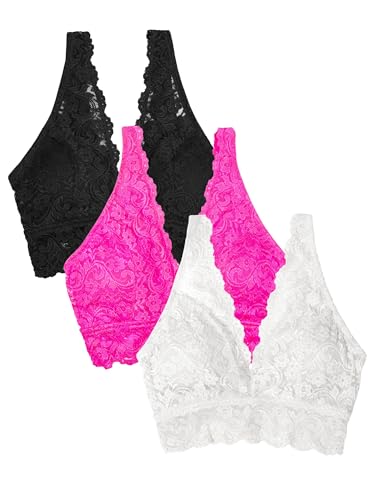Smart & Sexy Women’s Signature Lace Deep V Neck Wireless Bralette