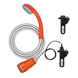 KEDSUM [Upgraded Version Portable Camping Shower, Compact Shower Pump with Dual Detachable USB Rechargeable Batteries, Handheld Outdoor Shower Head for Camping, Hiking, Traveling, Emergency Use