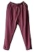 Soojun Womens Cotton Linen Loose Fit Elastic Waist Harm Pant