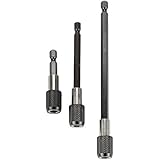 Breynet Magnetic Drill Bit Extension, 1/4 Inch Hex Shank Power Nut Driver Bit Set Magnetic Quick Change and Release Bar Socket Screwdriver Bit Holder Extension