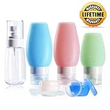 Travel Bottles, Chamch TSA Approved Leakproof Refillable Travel Containers, Portable Squeezable Silicone Travel Tubes Set with Spray Bottle