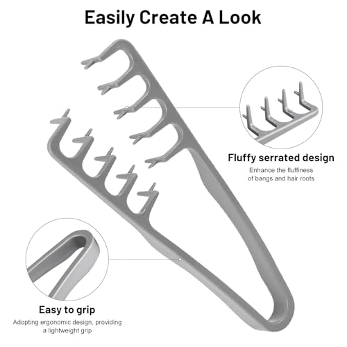 Puasok Hair Comb Texture, Wide Tooth Comb, Root Volumizing Tool for Men and Women Hairdressing Care Accessory, Cover Seams