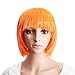 Dasbayla Cosplay Short Straight Bob Wigs with Bangs for Costume Ball Rave Party (Orange)