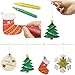 Hidreas 40PCS Christmas Crafts Unfinished Wooden Christmas Ornaments Kit, DIY Ornaments Crafts with 40PCS Colorful Bells and 40PCS Wax Rope for Holiday Decoration and DIY Craft Making