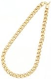 Men's Yellow Gold Tone 13mm Cuban Curb Chain Link Necklace, 18"