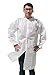 Makerspace Lab Disposable Lab Coats, Lab Coat for Adults, Protective White Coat with Elastic Cuffs and Front Snap Fasteners, Disposable Gowns for Home, School, or Work Projects, 10-Pack, Adult Large