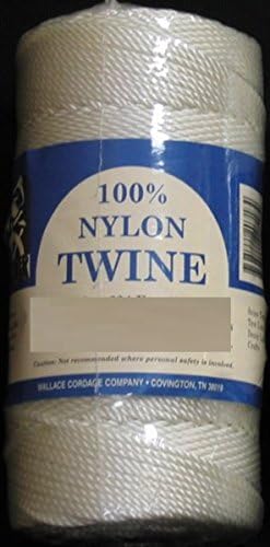 ST4-21 Wallace Cordage White Twisted Nylon Twine 1/4 lb Fishing Line - Size 21