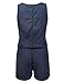 JJ Perfection Women's Sleeveless Chambray Denim Button Up Romper