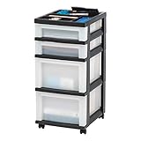 IRIS USA 4 Drawer Storage Cart with Organizer