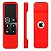 [2 Pack] Anti Slip Remote Protective Case Compatible for Apple TV 4K 4th Generation Siri Remote Controls - Pinowu Silicone Skidproof Shockproof Cover Skin for TV 4 4K Remote (Red + Orange)