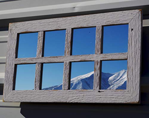 Amazon Com Window Style Mirror 8 Panes Reclaimed Barn Wood Rustic