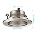 TORCHSTAR 4 Inch Stylish Decor Recessed Light Trim, Metal Step Baffle Trim, Fit Halo/Juno Remodel Recessed Housing, 4 Inch Can Light Trim for PAR16, PAR20, BR20, Satin Nickel, Pack of 6