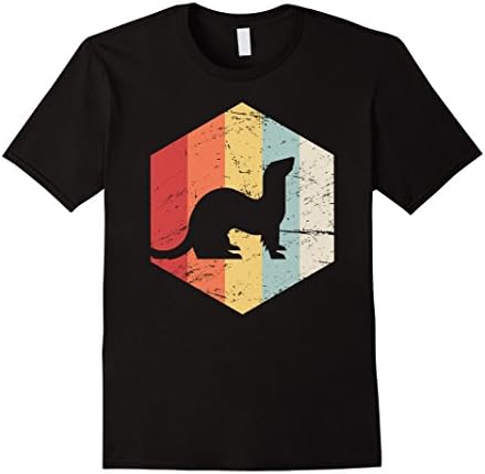 Mens Retro Ferret T-Shirt Large Black