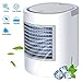 RAINBEAN 3 in 1 Air Conditioner Fan, USB Mini Evaporative Cooler Quiet Personal Space Cooling, Humidifier, Purifier, Desktop Table Fan with Night Light Suitable for Bedside/Office/Study Room/Baby Room