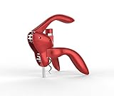 Metrokane Houdini Lever-Style Corkscrew with Foil Cutter, Metallic Red